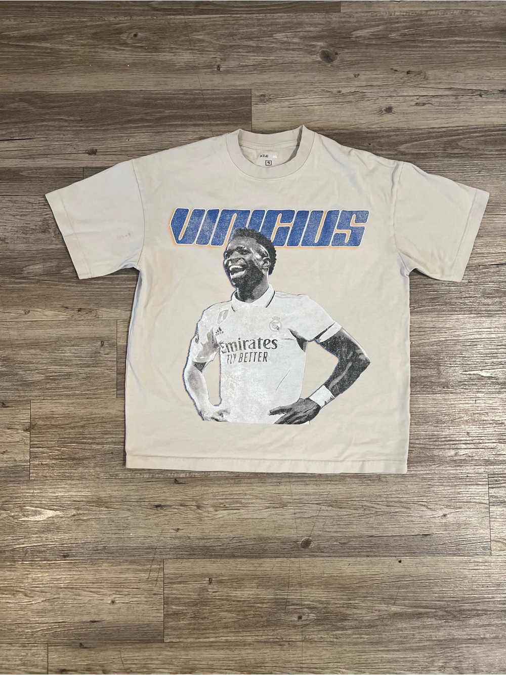 Vini Jr. Athentic Oversized T shirt Fans White Big Logo Size Small
